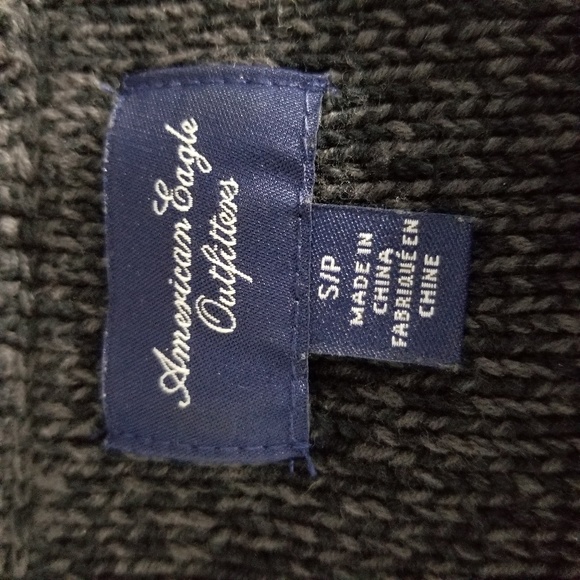 AMERICAN EAGLE | gray zip front knit sweater - Picture 4 of 5